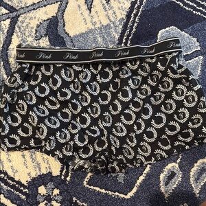 PINK Victoria's Secret Black and White Leaf Shorts